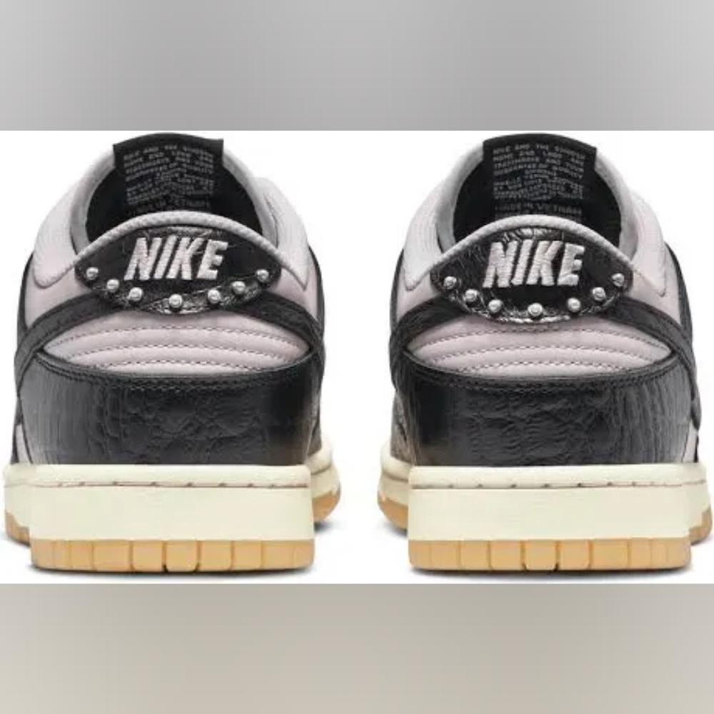 Nike Dunk Low LTD Pink Foam Black Croc Embossed Men's Sneakers - Picture 5 of 7